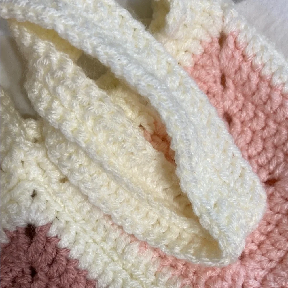 NWOT Handmade Pink Crochet Granny Square Tote Bag - Picture 11 of 11